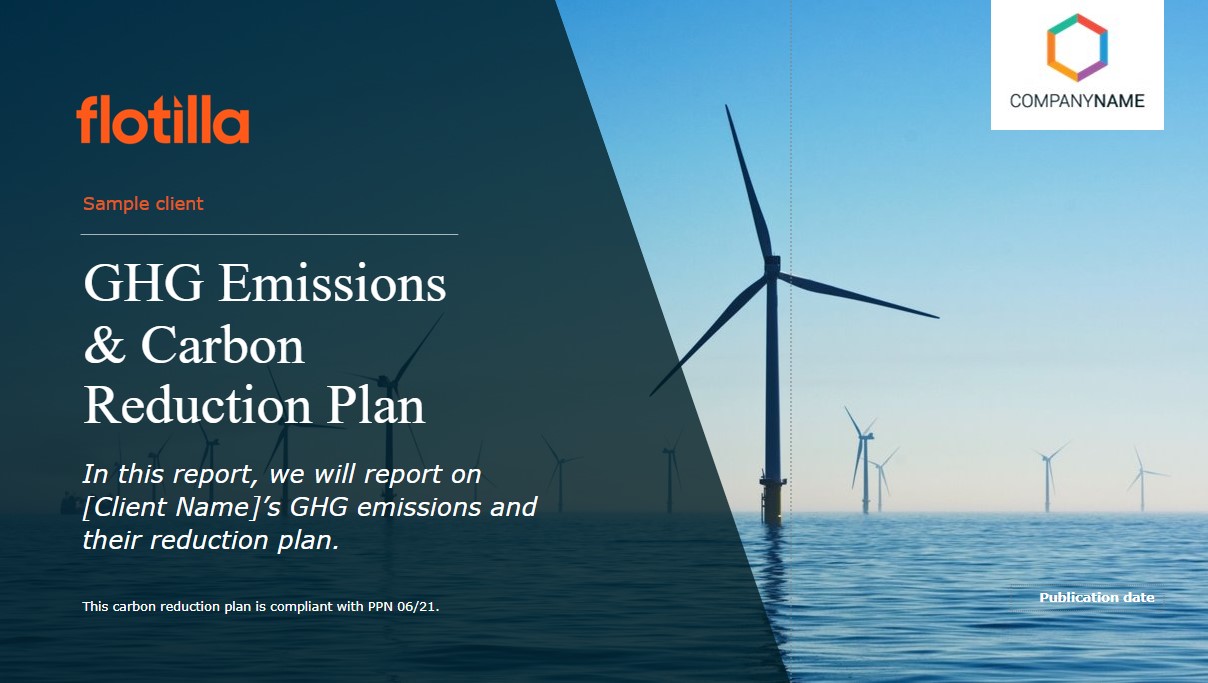 The front cover of a sample GHG Emissions & Carbon Reduction Plan.